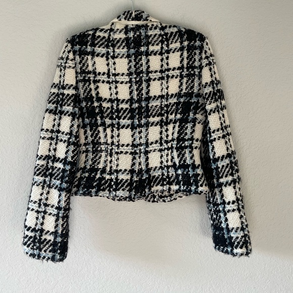 Vintage Kay Unger Wool Boucle Plaid Cropped Blazer - Picture 8 of 9